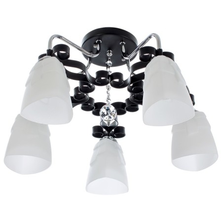 Lamp Ceiling Economy light 90259/5cr+bk, 5x60W, E27, 30x50x50 cm, color chromium