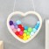 Panel wall textile "heart with pompom" 17x17 cm