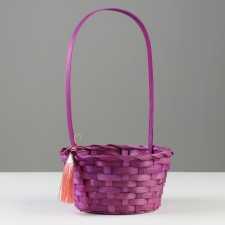 Wicker basket, d19 x 9 x 32 cm, purple, bamboo