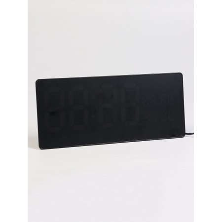 Electronic wall clock, thermometer calendar, 36.2 x 15.5 cm, green numbers 10 x 4.5 cm 1076627-1