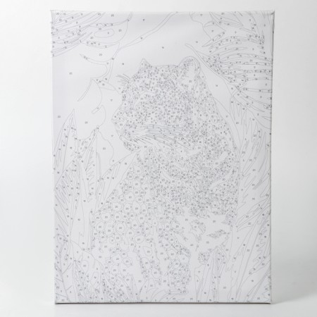 Picture on numbers with a subframe and garland "Leopard", 30 x 40 cm-6