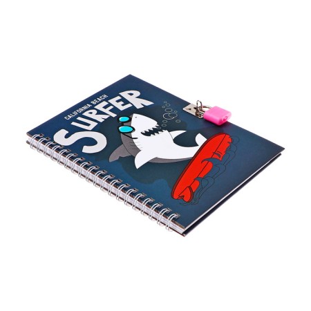 Gift notebook, 45 sheets, line, on the castle, on the crest, shark (17.8x13cm)-2