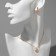 Set 3 objects: earrings, pendant, ring, size mix (16-18) “heart”, white color in gold, 40 cm