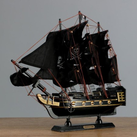 Pirate Ship "Merry Roger" Board with a yellow strip, 40*8.5*36cm-1