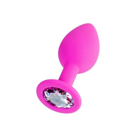 Anal plug Brilliant, silicone, pink color, 7 cm, d = 2 cm-1