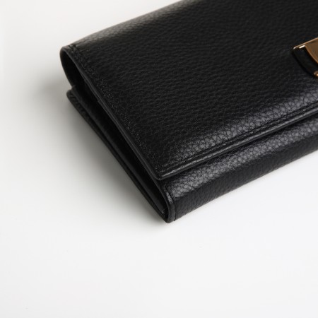 Women's wallet on a magnet, black color-2