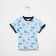 Baby blouse, blue/bunnies, height 74