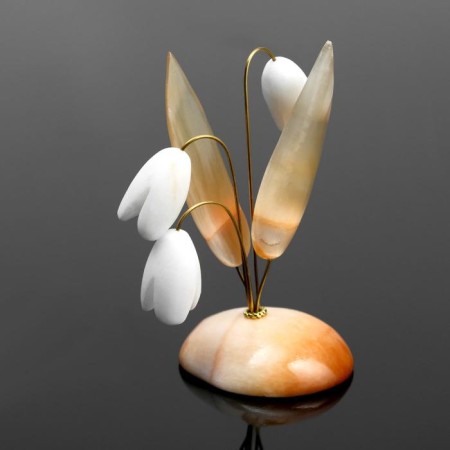 Souvenir flowers "snowdrop" without painting, selenite-1