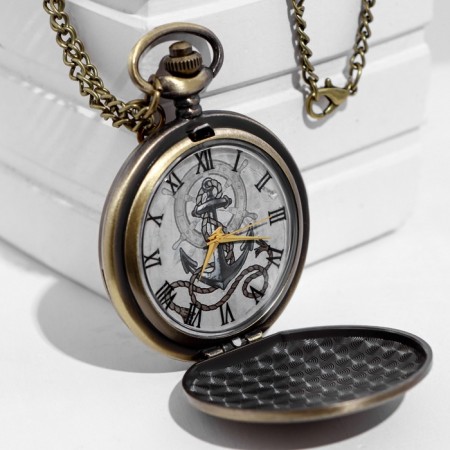 Pocket watch "anchor", quartz, d dial - 3.5 cm-5