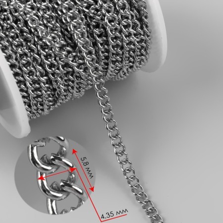 A bag for a bag, iron, 4.35 × 5.8 mm, 10 ± 0.5 m, silver color-1