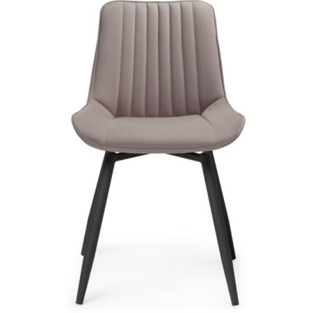 Stool on a metal frame Seda spinning metal/velor, black/latte 50x56x82 cm-2