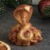 Figure "Snake of Cobra on Money" burgundy with gilding, 8x5x5cm