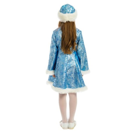 Children's carnival costume "Snow Maiden", white brocade, fur coat, hat, p. 34, height 134 cm-4