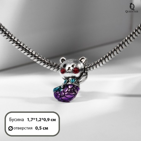 Talisman "Bear" mermaid, color in black silver