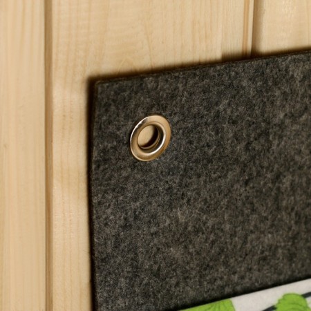 Vertical wall -mounted suspended organizer on eyelets 3 departments, print Birch, Gray, 3-2