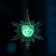 LED toy on Velcro "Snowflake with a snowman" 13 cm, batteries Lr44x3, glow of multi