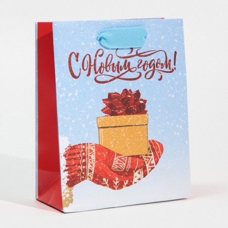 Laminated vertical packet “From the bottom of the heart”, 12 x 15 x 5.5 cm, New Year-1