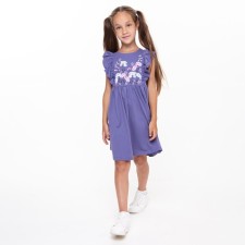 Dress for girls, indigo color, height 104 cm