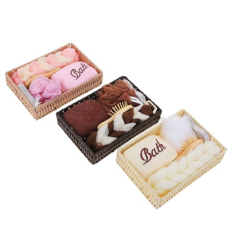 Set of Bann Dolyana, 5 items (3 washcloths, comb, pumice), Mix color-9