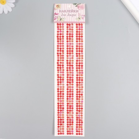 Stick plastic rhinestones "Pearls and flowers" mix 7x31 cm-1