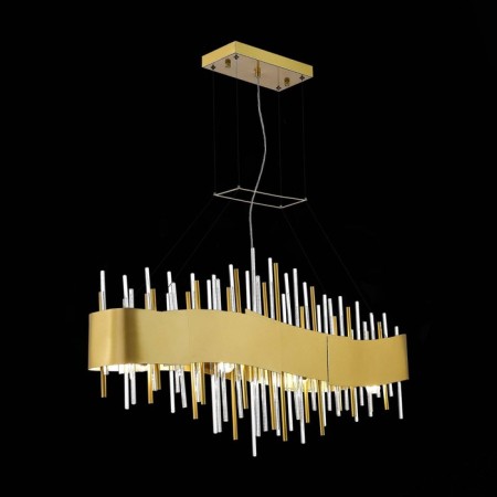 Suspended chandelier ST LUCE. SL1633.213.08. Olvera. 8x40 watts, E14, 100x15x42 cm, matte gold color-1