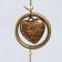 Wind Music Metal "heart with a rose in a circle" 3 bells 1 figure 40 cm