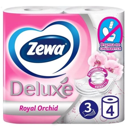 Twat -Deluxe "Orchid", three -layer, 4 rolls