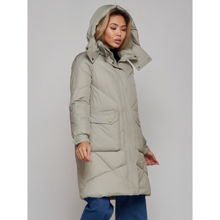 Coat insulated winter female, size 42, color light green-9