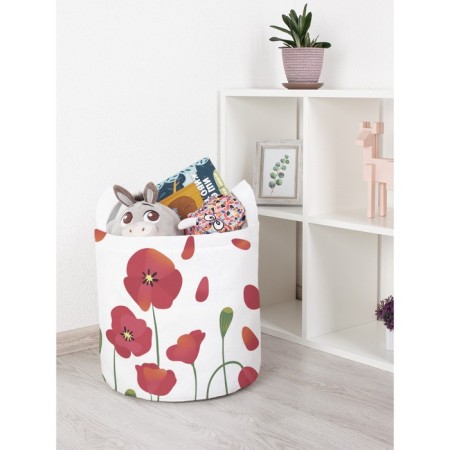 Toy basket "poppy field, size 35x35 cm