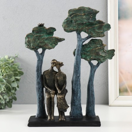 Polystone souvenir "Two in the park. Sit" under metal 23.4x7.4x29.8 cm