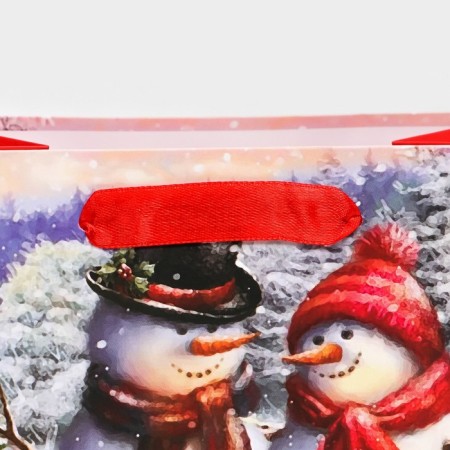 Gift, laminated, "snowmen", 18 x 23 x 10 cm-4