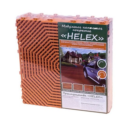 Helex tile, 40 × 40 × 1.8 cm, set 6 pcs., Terracot-1