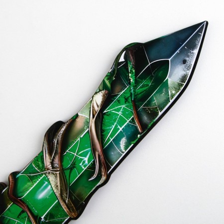 Wooden weapons, children's souvenir "green crystal", sword, 10.9 x 40 cm-3