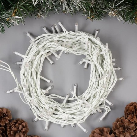 Garland “thread” 10 m, IP44, white thread, 100 LED, yellow glow, 8 modes, 220 V-1