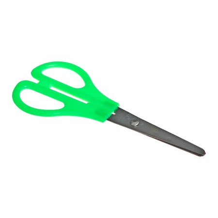 Chancellery scissors 13 cm, plastic handles, rounded ends with a ruler, MIX case-2