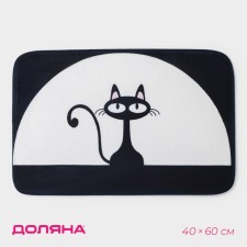 Bath and toilet mat “Black cat”, 40 × 60 cm, color mix