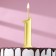 Candle in the cake number "1", 5.3 cm, gold