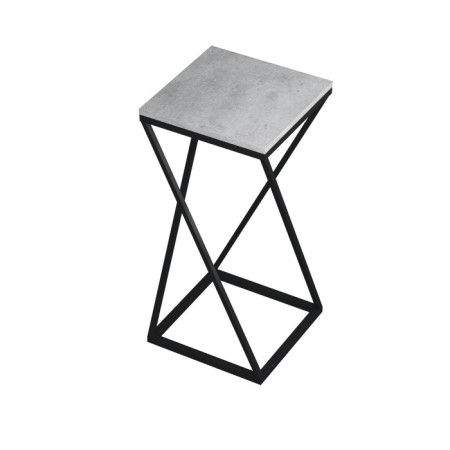 Flower stand Loft DQ Teaser Fir, 350*350*732, concrete chicago, m/k black, chipboard-2