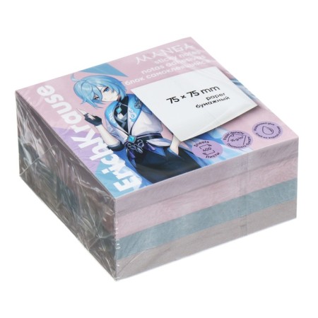 Block with a sticky edge paper 75x75 mm, Erichkrause "Manga". 400 sheets, 4 colors-2