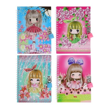 Notebook Gift Book on the lock, A6+, 50 sheets, line, "Cutie", mix