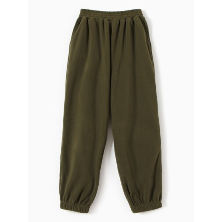 Брюки для девочки MINAKU: Fleece Soft, цвет хаки, рост 158 см
