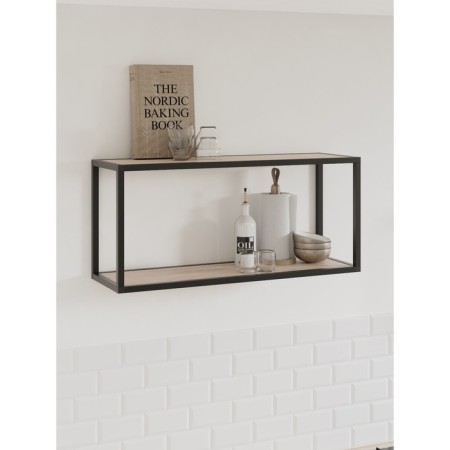 Hinged shelf 800, 800x250x360, black muar/oak sonom
