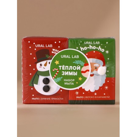 Gift set of Ural Lab "Winter Winter", chicken hand soap, 2x100 g, New Year-1