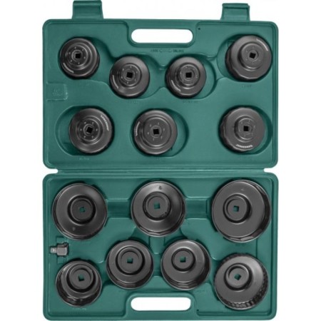 Jonnesway AI050004 cup set, for removing oil filters, 65-100 mm, 14 items-1