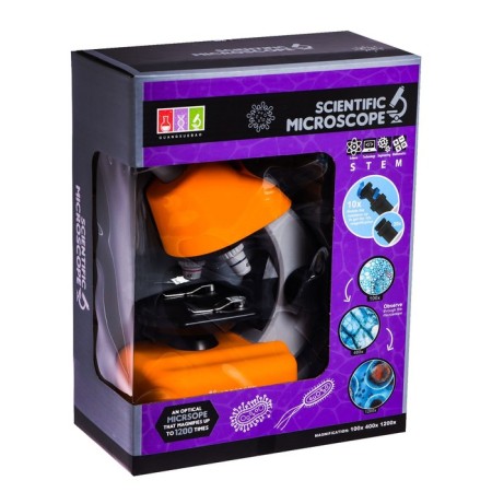 Children's microscope "Young scientist" Frendering x100, x400, x1200, backlight, yellow color-9