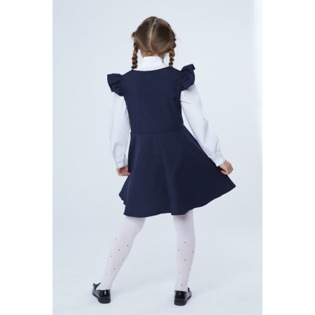 School sundress for girls, blue color, height 128-3
