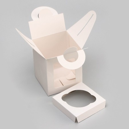 Packaging for one cupcake, white, 9.2 x 9.2 x 11.1 cm-3