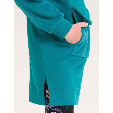 Sweatshirt for girls, height 128 cm, emerald color-3