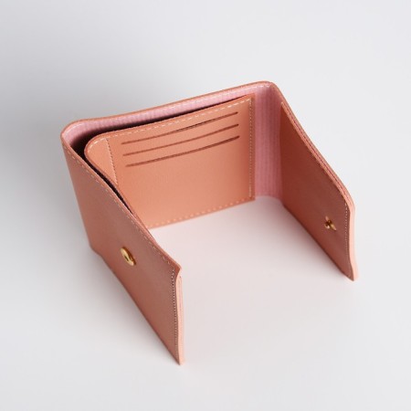 Women's wallet on the button, pink color-3