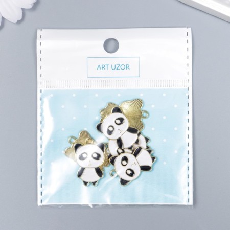 Decor for creativity metal, enamel "Little Panda" 2.5x1.6 cm-3